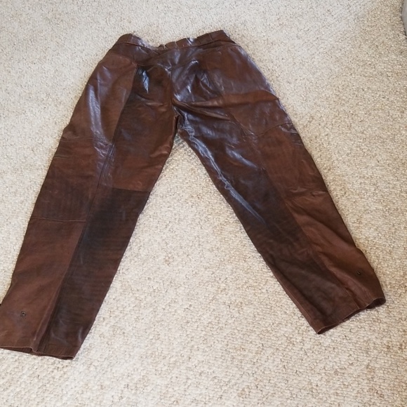 Avanti Brown Leather Pants - Picture 13 of 16